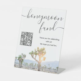 Expositor En L El Boda del Boho Joshua Tree Honeymoon Fund QR Cod