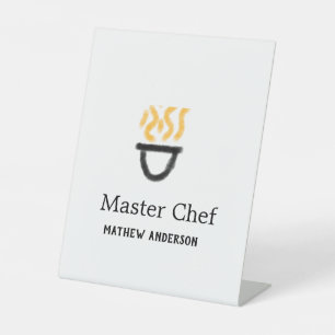 Expositor En L El chef maestro añade el nombre negro pan amarillo
