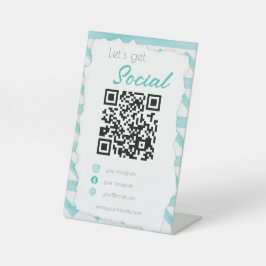 Expositor En L El código QR azul de Boho me escaneó en los medios