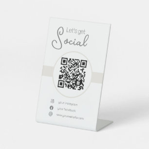 Expositor En L El código QR castaño pastel me escanea en las rede