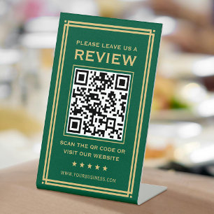 Expositor En L El código QR del personalizado deja un oro verde c