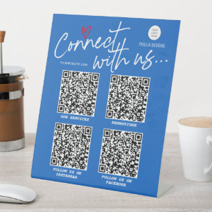 Expositor En L El código QR se conecta con el logotipo moderno de