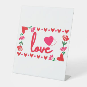 Expositor En L El día de San Valentín de amor Rótulo Pedestal