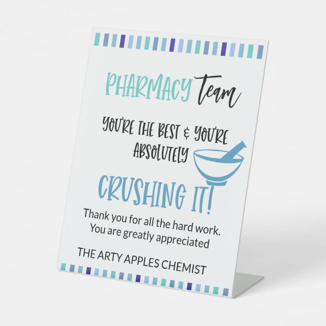 Expositor En L El equipo de farmacia gracias (Anverso)