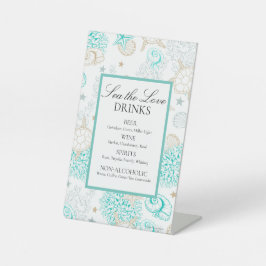 Expositor En L El mar Las Bebidas De Boda De La Playa Del Amor