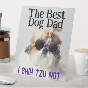 Expositor En L El mejor padre del perro Shih Tzu No el Día del Pa
