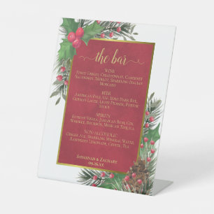 Expositor En L El menú de bebidas de bodas navideñas de Holly & P