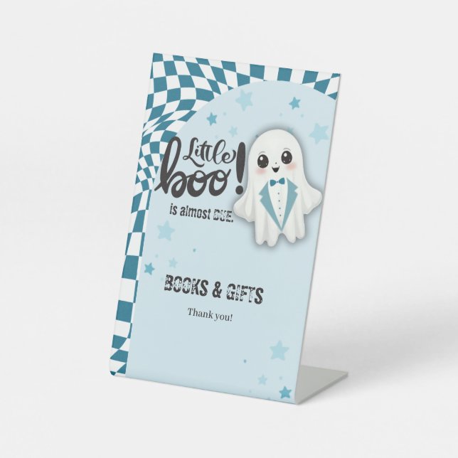 Expositor En L El pequeño fantasma azul casi se debe a Baby Showe (Anverso)