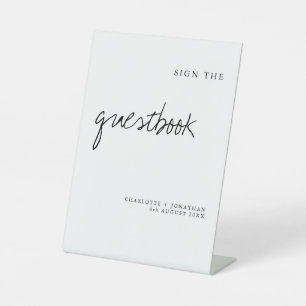 Expositor En L El Rótulo moderno el Rótulo Boda Guestbook