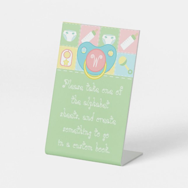 Expositor En L El Rótulo peatonal quilt del bebé (Anverso)