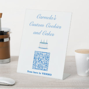Expositor En L El texto del nombre de su negocio con código QR de