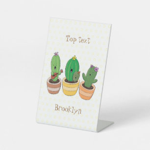 Expositor En L El trío de cactus lindo canto ilustracion personal