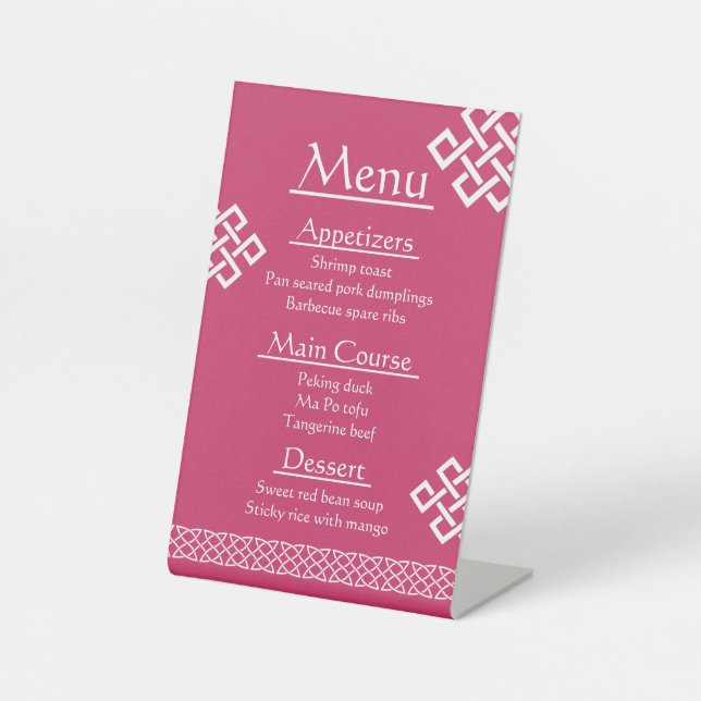 Expositor En L Elegancia china en Rótulo peatonal frambuesa (Anverso)