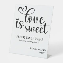 Expositor En L Elegant Black and White Love Is Sweet Wedding