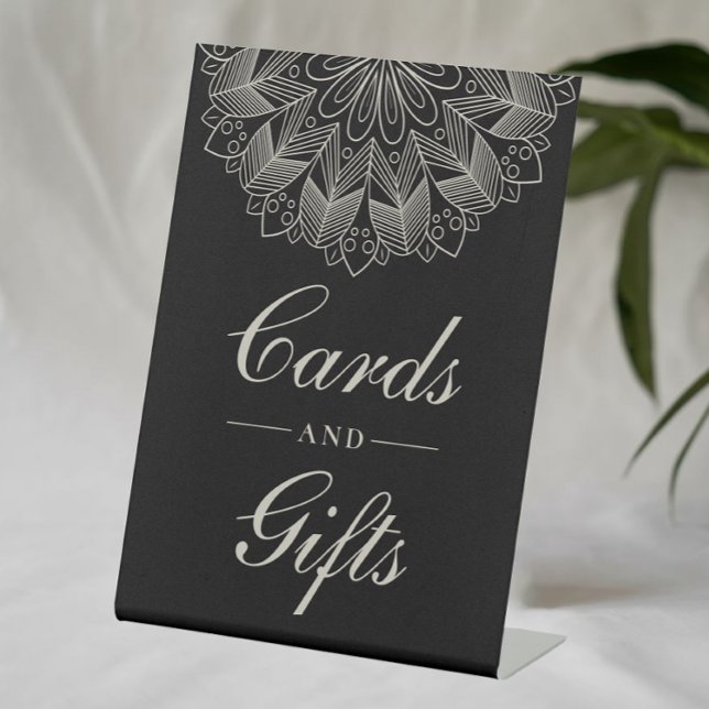 Expositor En L Elegant Black Indian Boho Wedding Gifts & Cards (Subido por el creador)