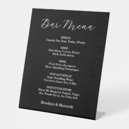 Expositor En L Elegant Black & White Wedding Pedestal Sign