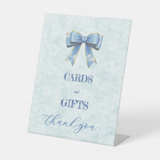 Expositor En L Elegant Blue Bow Engagement Party Invitation