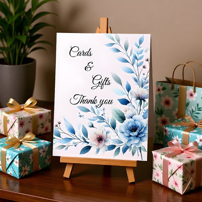 Expositor En L Elegant Blue Floral Cards & Gifts  (Subido por el creador)