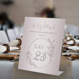 Expositor En L Elegant Botanical Blush Wedding Table Card