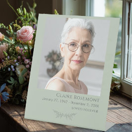 Expositor En L Elegant Botanical Photo Funeral Pedestal Sign