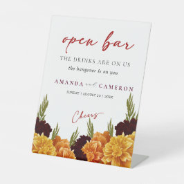 Expositor En L Elegant Burgundy Red  "Marigold" Open Bar Wedding