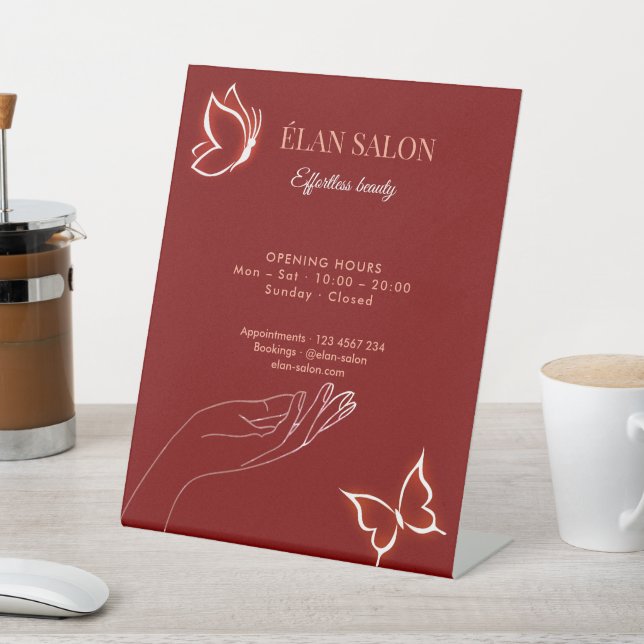 Expositor En L Elegant Butterfly Glow Chic Beauty Salon (In Situ)