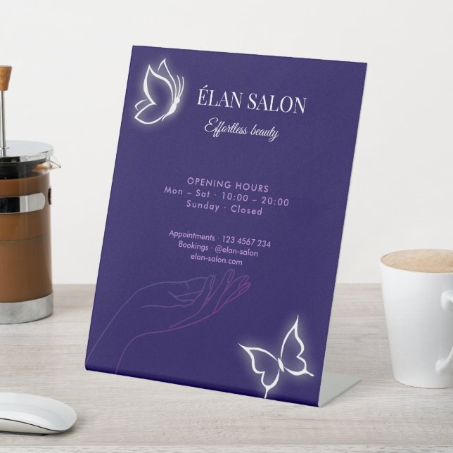 Expositor En L Elegant Butterfly Glow Chic Beauty Salon (In Situ)