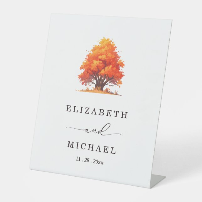 Expositor En L Elegant Fall Wedding Rustic Autumn Tree Wedding  (Anverso)