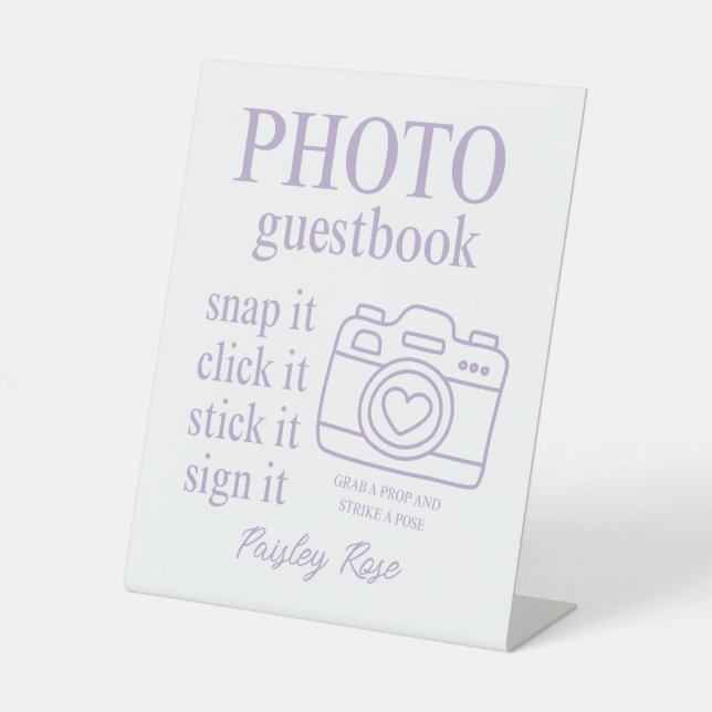 Expositor En L Elegant Floral Purple Bridal Shower (Anverso)