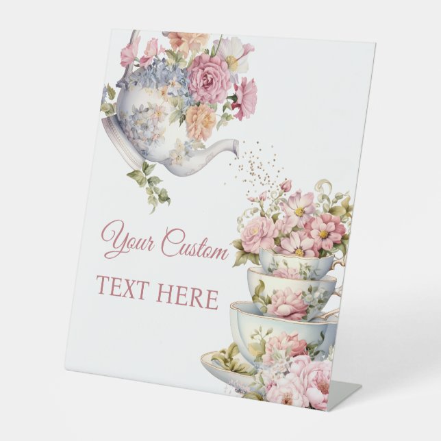 Expositor En L Elegant Floral Tea Happy Mother's Day (Anverso)