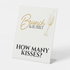 Expositor En L Elegant Gold Brunch & Bubbly Bridal Shower Sign