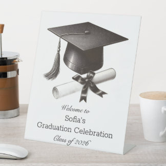 Expositor En L Elegant Graduation Pedestal Sign