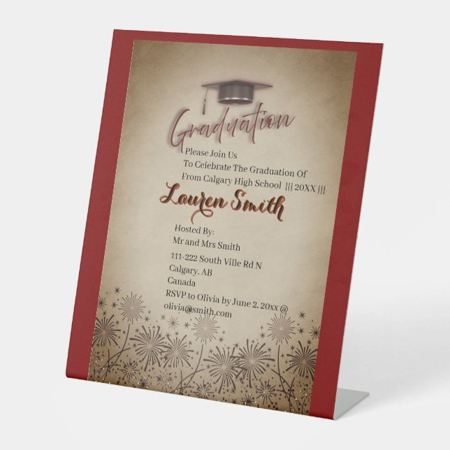 Expositor En L Elegant Graduation Pedestal Sign Template  (Anverso)