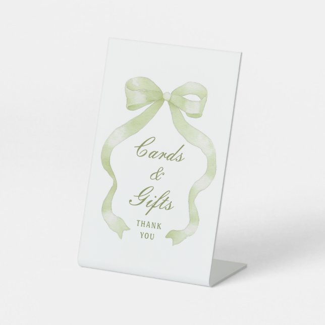 Expositor En L Elegant Green Bow Cards & Gifts (Anverso)