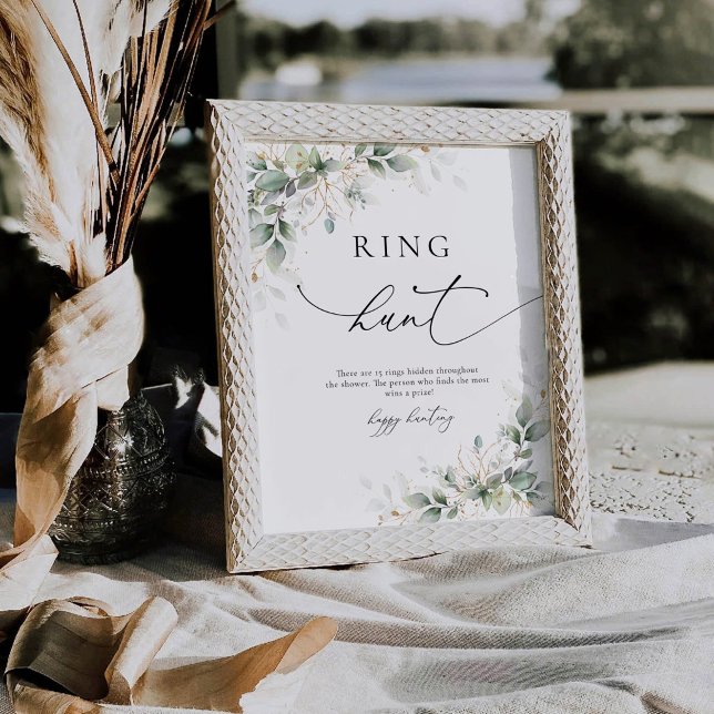 Expositor En L Elegant Greenery Ring Hunt Sign (Subido por el creador)