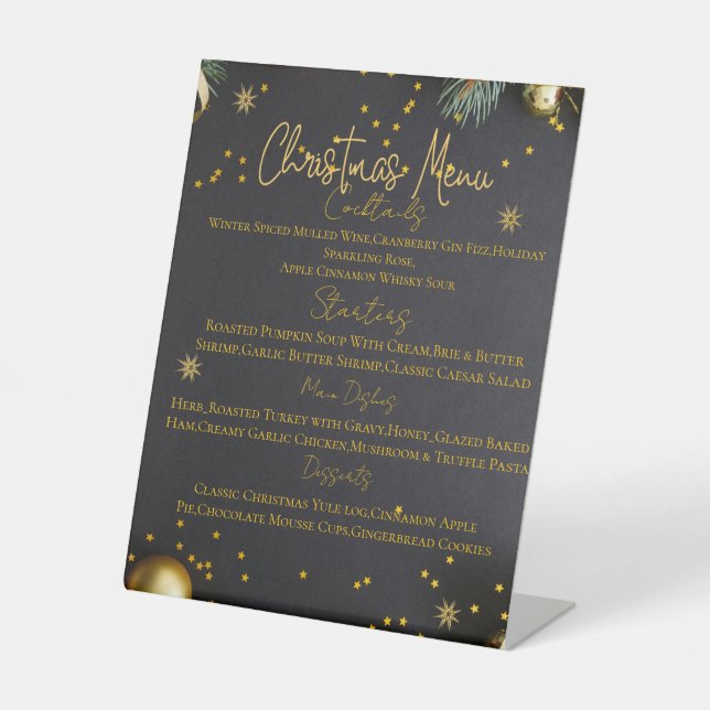 Expositor En L Elegant Holiday Dinner Menu Card (Anverso)