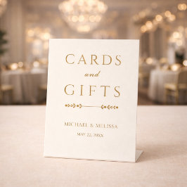 Expositor En L Elegant Ivory Gold Cards and Gifts Sign