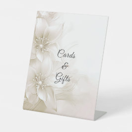 Expositor En L Elegant Ivory White Flowers Tabletop Signs