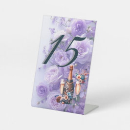 Expositor En L Elegant Lavender Purple Floral Wedding Table Numbe