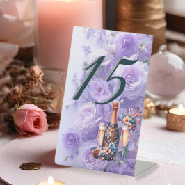 Expositor En L Elegant Lavender Purple Floral Wedding Table Numbe