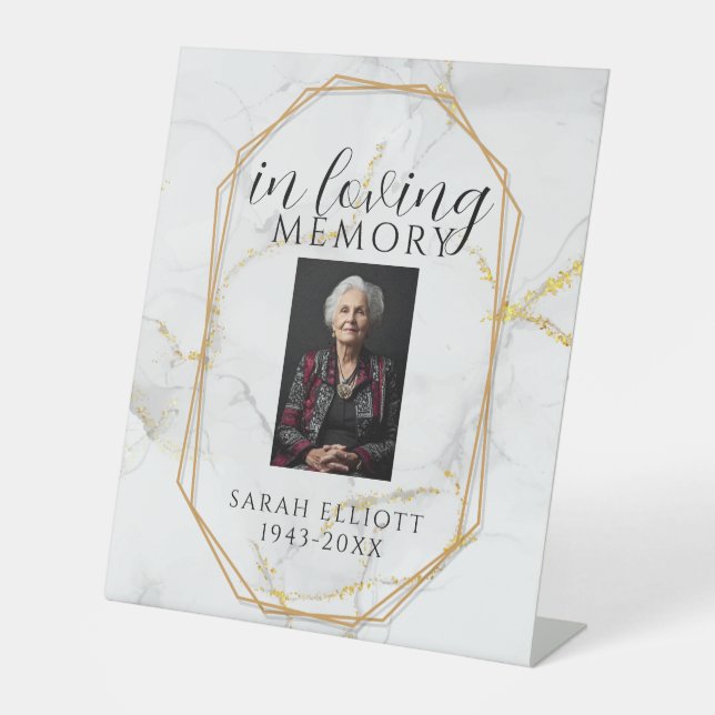 Expositor En L Elegant Marble In Loving Memory Template | Persona (Anverso)