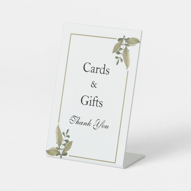 Expositor En L Elegant Minimalist Greenery Wedding  Pedestal (Anverso)