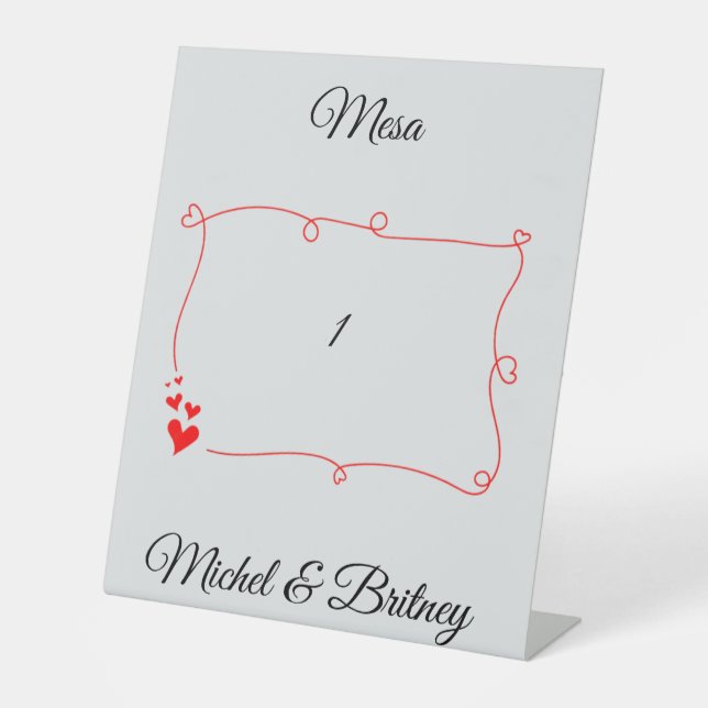 Expositor En L Elegant Minimalist Wedding Table Number (Anverso)