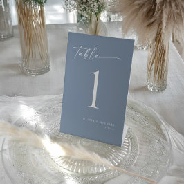 Expositor En L Elegant Modern Dusty Blue Wedding Table Numbers