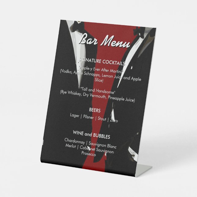 Expositor En L Elegant Modern Gay Men Wedding Rainbow Bar Menu (Anverso)