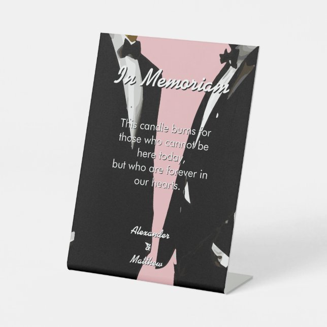 Expositor En L Elegant Modern Gay Men Wedding Rainbow In Memoriam (Anverso)