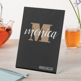 Expositor En L Elegant Monogram Black Gold Script minimal