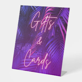 Expositor En L Elegant Purple Palm Leaf Gifts and Cards Pedestal