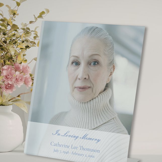 Expositor En L Elegant Script Photo Funeral Table Sign (In Loving Memory Funeral Memorial Table Sign
)