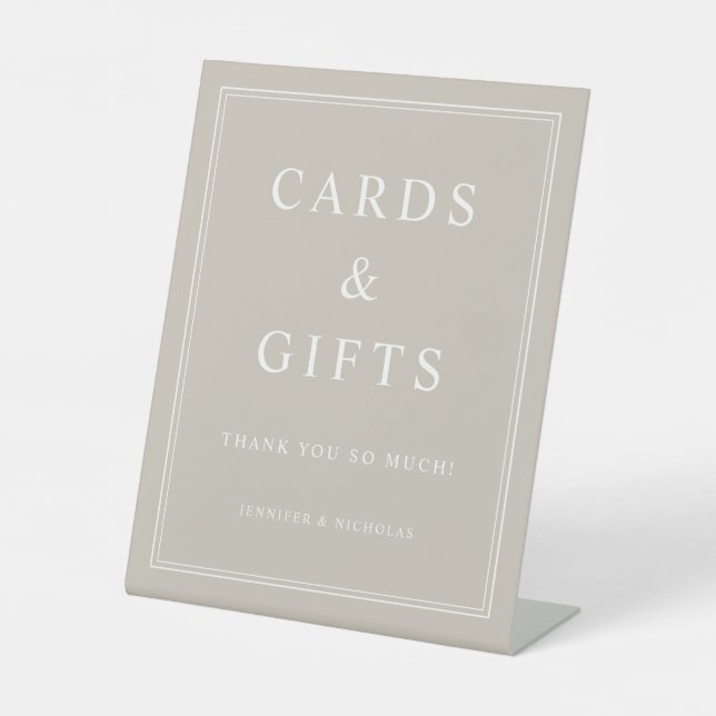 Expositor En L Elegant Taupe Cards And Gifts Wedding (Anverso)
